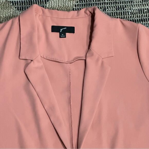 GNW Pink Open Front Knot Cuff 3/4 Sleeve Office Blazer - Picture 7 of 11